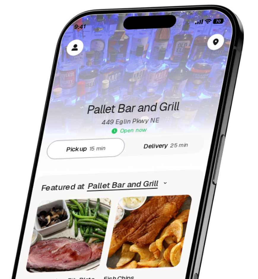 Pallet Bar and Grill app preview