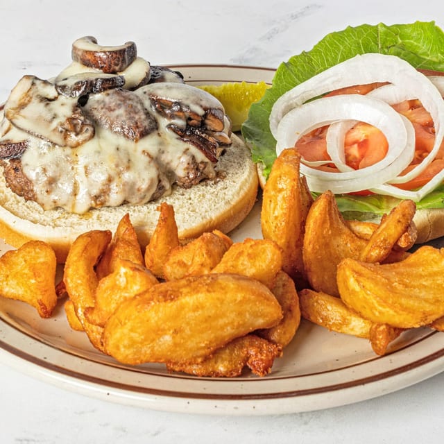Mushroom Swiss Burger.